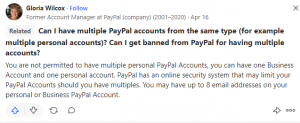 Can you get banned for having multiple PayPal accounts?